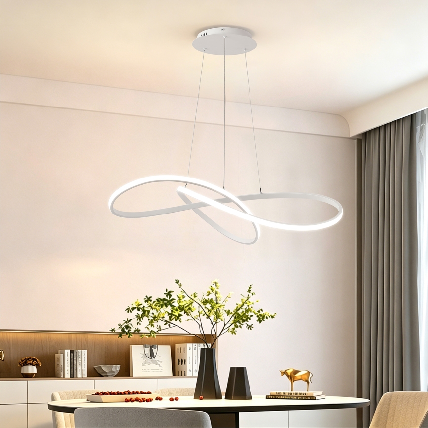 BRILAGI - Żyrandol LED ściemnialny na linkach INFINITY LED/80W/230V 3000-6000K 80x80 cm biały + pilot zdalnego sterowania