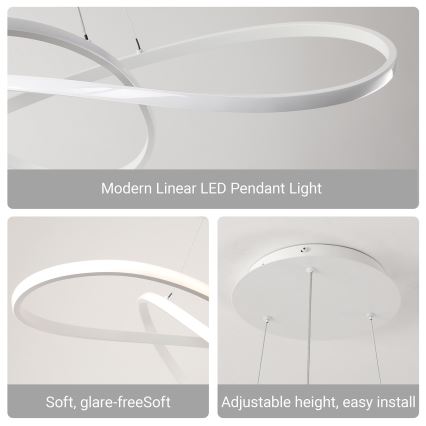 BRILAGI - Żyrandol LED ściemnialny na linkach INFINITY LED/80W/230V 3000-6000K 80x80 cm biały + pilot zdalnego sterowania
