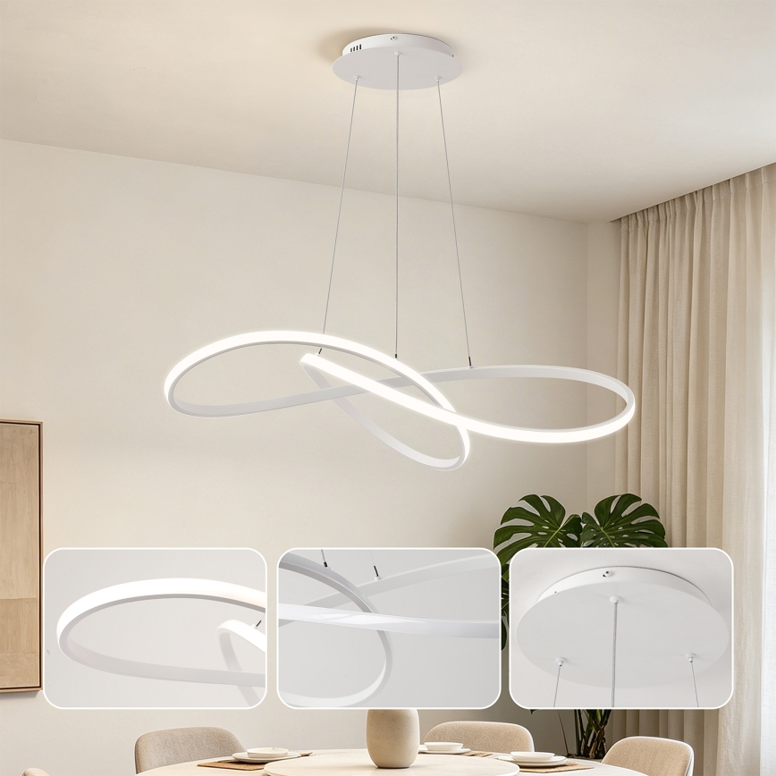 BRILAGI - Żyrandol LED ściemnialny na linkach INFINITY LED/80W/230V 3000-6000K 80x80 cm biały + pilot zdalnego sterowania