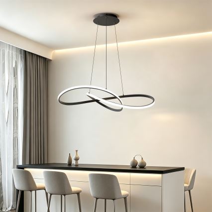 BRILAGI - LED Ściemnialny żyrandol na linkach INFINITY LED/80W/230V 3000-6000K 80x80 cm czarny + zdalne sterowanie