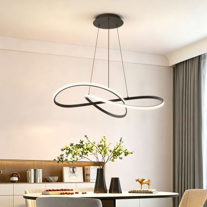 BRILAGI - LED Ściemnialny żyrandol na linkach INFINITY LED/80W/230V 3000-6000K 80x80 cm czarny + zdalne sterowanie