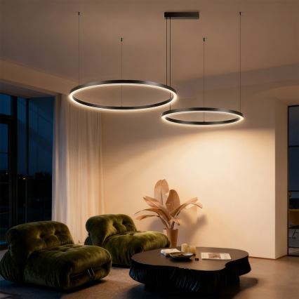 Brilagi - LED ściemnialny żyrandol na lince PORTOFINO LED/98W/230V 3000-6000K czarny + pilot zdalnego sterowania