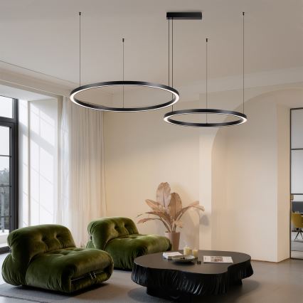 Brilagi - LED ściemnialny żyrandol na lince PORTOFINO LED/98W/230V 3000-6000K czarny + pilot zdalnego sterowania