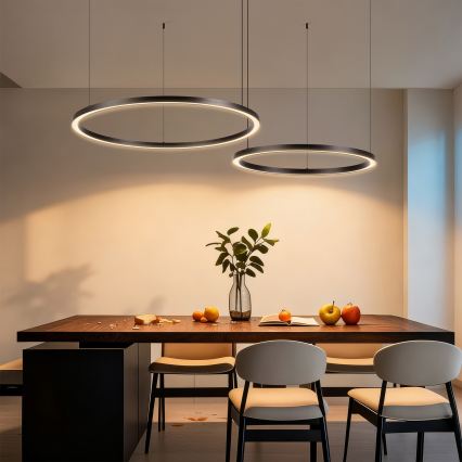 Brilagi - LED ściemnialny żyrandol na lince PORTOFINO LED/98W/230V 3000-6000K czarny + pilot zdalnego sterowania