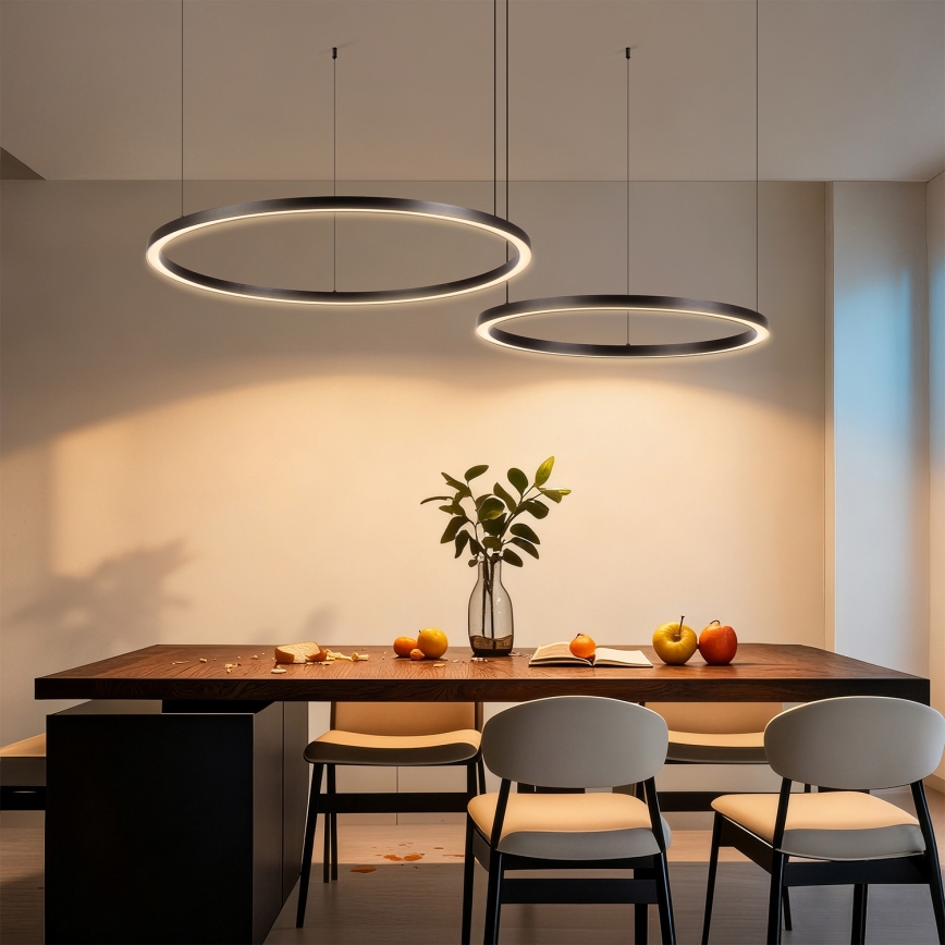 Brilagi - LED ściemnialny żyrandol na lince PORTOFINO LED/98W/230V 3000-6000K czarny + pilot zdalnego sterowania