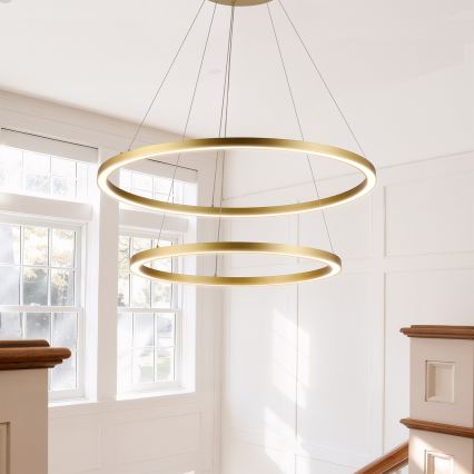 Brilagi - Ściemnialny żyrandol LED na lince PORTOFINO LED/98W/230V 3000-6000K śr. 80 cm złoty + pilot zdalnego sterowania