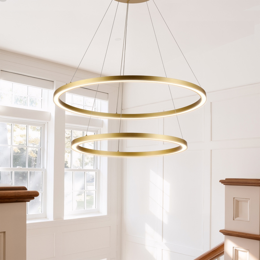 Brilagi - Ściemnialny żyrandol LED na lince PORTOFINO LED/98W/230V 3000-6000K śr. 80 cm złoty + pilot zdalnego sterowania