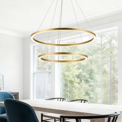 Brilagi - Ściemnialny żyrandol LED na lince PORTOFINO LED/98W/230V 3000-6000K śr. 80 cm złoty + pilot zdalnego sterowania