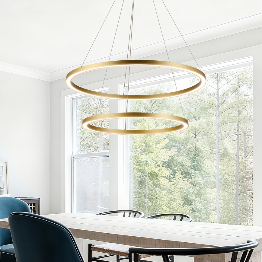Brilagi - Ściemnialny żyrandol LED na lince PORTOFINO LED/98W/230V 3000-6000K śr. 80 cm złoty + pilot zdalnego sterowania