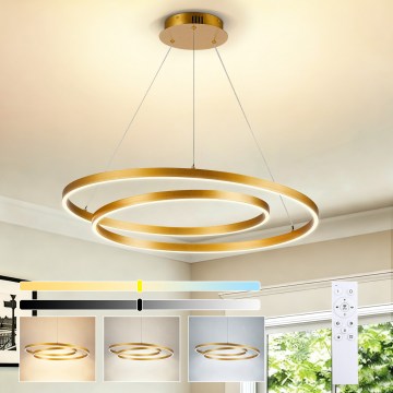 BRILAGI - ściemnialny żyrandol LED na linkach TWISTER LED/75W/230V 3000-6000K śr. 70 cm złoty + pilot zdalnego sterowania