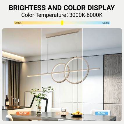 BRILAGI - Żyrandol LED ściemnialny na lince SIGNATURE LED/53W/230V 3000-6000K 120 cm beżowy + zdalne sterowanie