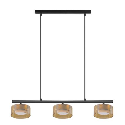 Brilagi - LED RGB+CCT ściemnialny żyrandol na linkach AURA LUX 3xGX53/14W/230V 2700-6500K Wi-Fi Tuya czarny/złoty