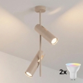 Brilagi - Ściemnialny żyrandol LED RGBW na pręcie BRANCH 2xGU10/6,5W/230V 2700-6500K beżowy