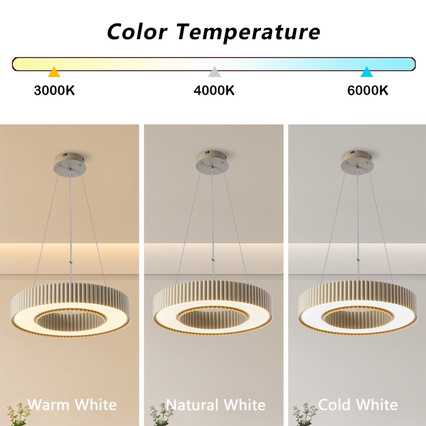 Brilagi - LED ściemnialny żyrandol na lince LUMIX LED/48W/230V 3000-6000K beżowy śr. 50 cm + pilot zdalnego sterowania