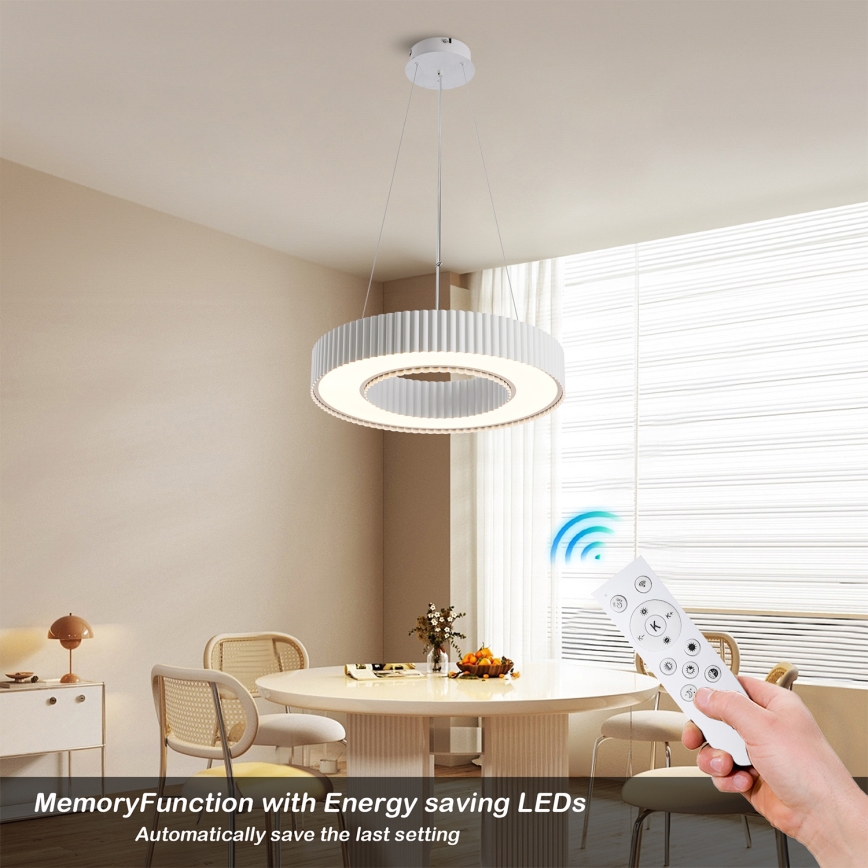 Brilagi - LUMIX żyrandol LED ściemnialny na przewodzie LED/48W/230V 3000–6000K biały Ø 50 cm + pilot zdalnego sterowania