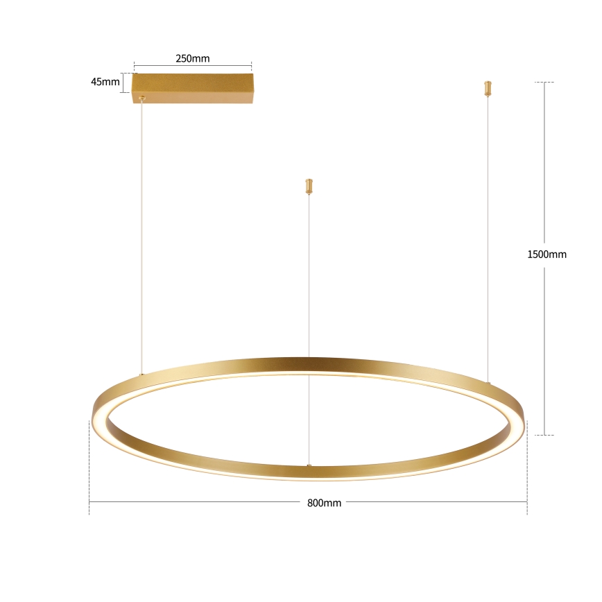 Brilagi - ściemnialny żyrandol na lince PORTOFINO LED/60W/230V 3000-6000K Ø 80 cm złoty + pilot zdalnego sterowania
