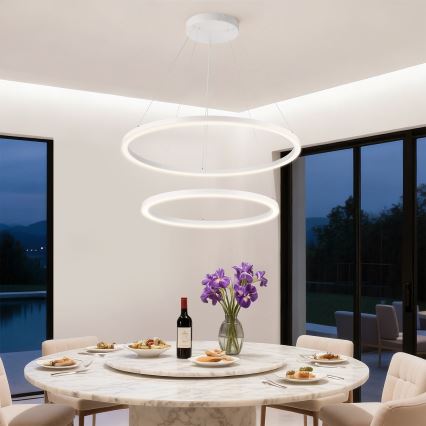 Brilagi - LED ściemnialny żyrandol na linkach PORTOFINO LED/98W/230V 3000-6000K śr. 80 cm biały + pilot