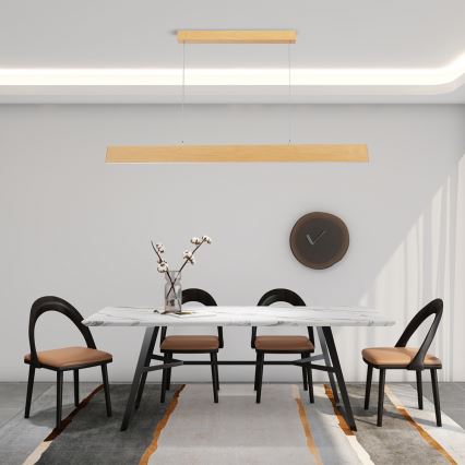 Brilagi - LED ściemnialny żyrandol na linkach SLIMLINE LED/40W/230V 3000-6000K dekor dębu + pilot zdalnego sterowania