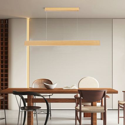 Brilagi - LED ściemnialny żyrandol na linkach SLIMLINE LED/40W/230V 3000-6000K dekor dębu + pilot zdalnego sterowania