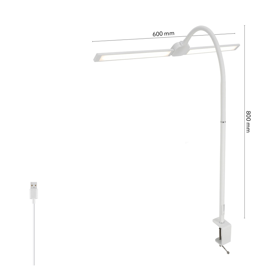 BRILAGI - ściemniana lampa biurkowa LED USB VARIO LED/14W/5V 3000-6000K biała