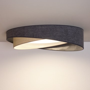 BRILAGI - ściemniana lampa sufitowa LED VELVET TWIST LED/36W/230V 3000-6000K średnica 65 cm Wi-Fi Tuya Beacon szary/kremowy + zdalne sterowanie