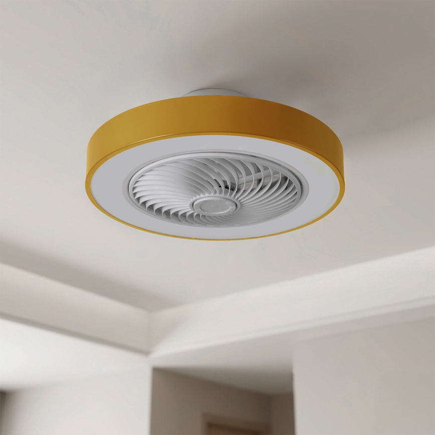 Brilagi - LED ściemnialna lampa sufitowa z wentylatorem LED/38W/230V 3000-6500K 3000-6500K śr. 50 cm złota + zdalne sterowanie