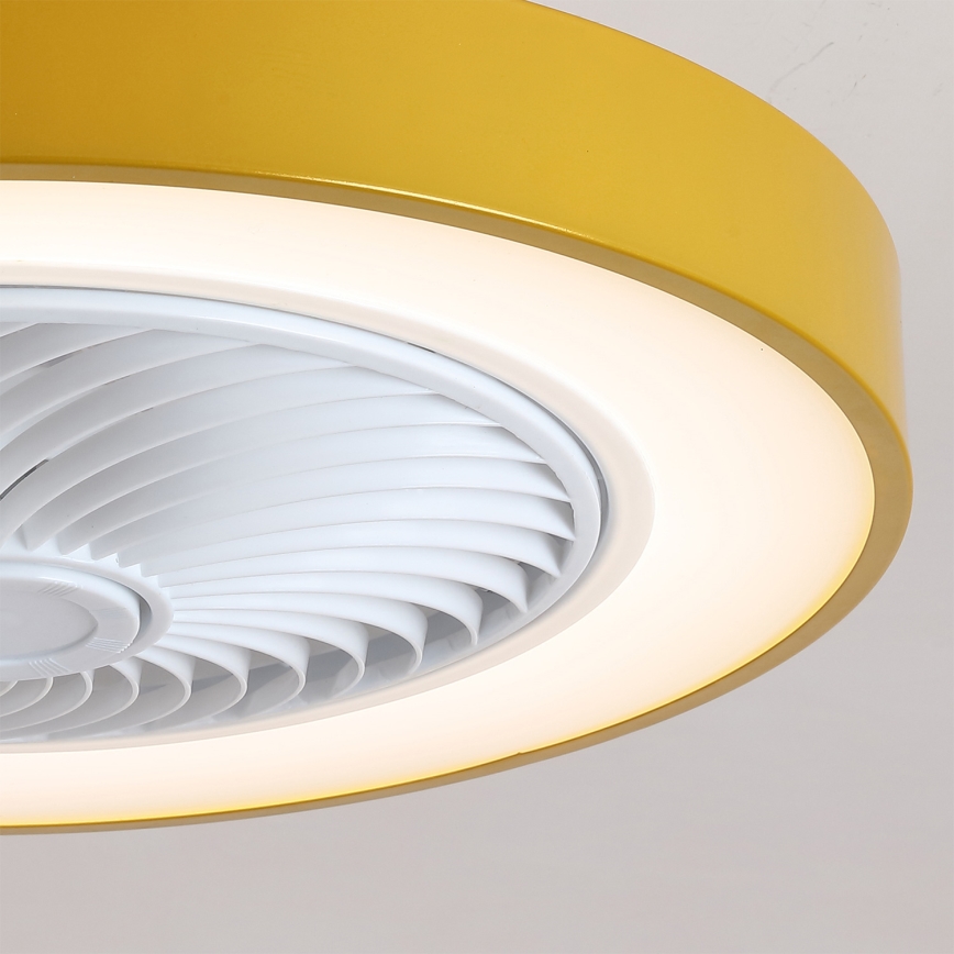 Brilagi - LED ściemnialna lampa sufitowa z wentylatorem LED/38W/230V 3000-6500K 3000-6500K śr. 50 cm złota + zdalne sterowanie