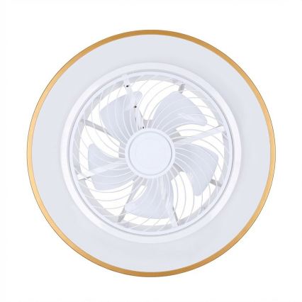 Brilagi - LED ściemnialna lampa sufitowa z wentylatorem LED/38W/230V 3000-6500K 3000-6500K śr. 50 cm złota + zdalne sterowanie