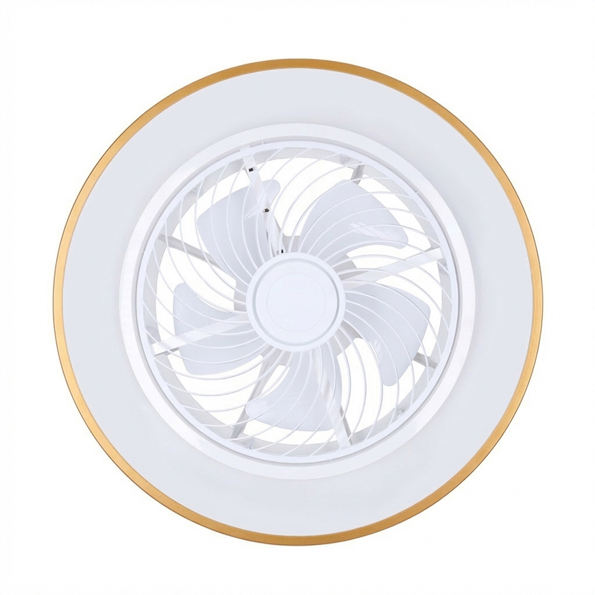 Brilagi - LED ściemnialna lampa sufitowa z wentylatorem LED/38W/230V 3000-6500K 3000-6500K śr. 50 cm złota + zdalne sterowanie