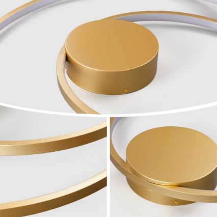 Brilagi - ściemnialna oprawa sufitowa LED TWISTER LED/75W/230V 3000-6000K śr. 70 cm złota + pilot zdalnego sterowania