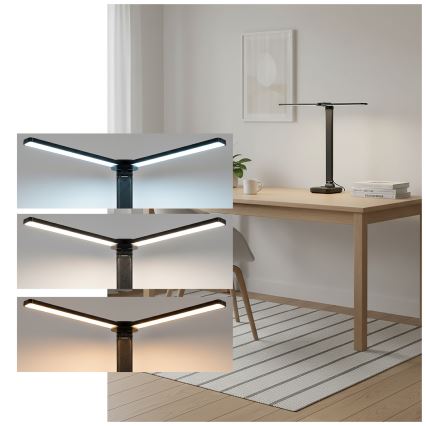 Brilagi - ściemniana lampka biurkowa LED MODO DUO LED/8W/5V 3000/4000/6500K czarna