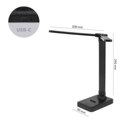 Brilagi - ściemniana lampka biurkowa LED MODO DUO LED/8W/5V 3000/4000/6500K czarna
