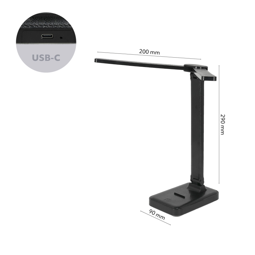 Brilagi - ściemniana lampka biurkowa LED MODO DUO LED/8W/5V 3000/4000/6500K czarna