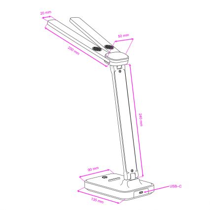 BRILAGI - ściemniana lampka biurkowa LED MODO DUO LED/8W/5V 3000/4000/6500K czarna