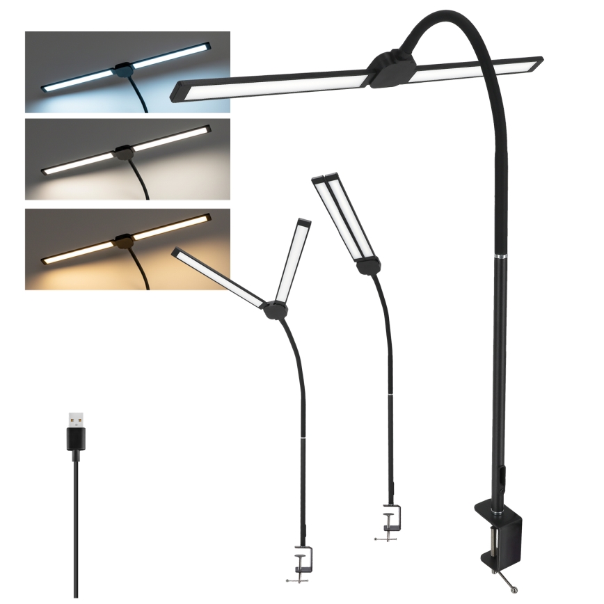 Brilagi - ściemniana lampka biurkowa LED USB VARIO LED/14W/5V 3000-6000K czarna