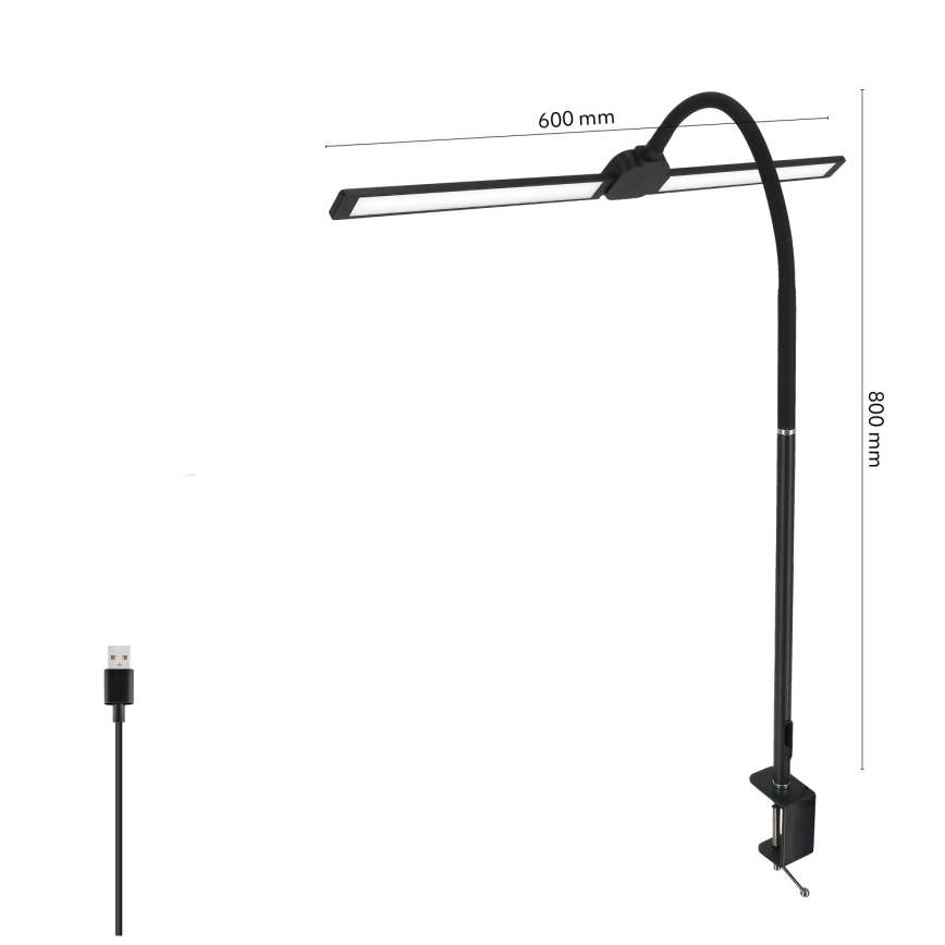 Brilagi - ściemniana lampka biurkowa LED USB VARIO LED/14W/5V 3000-6000K czarna