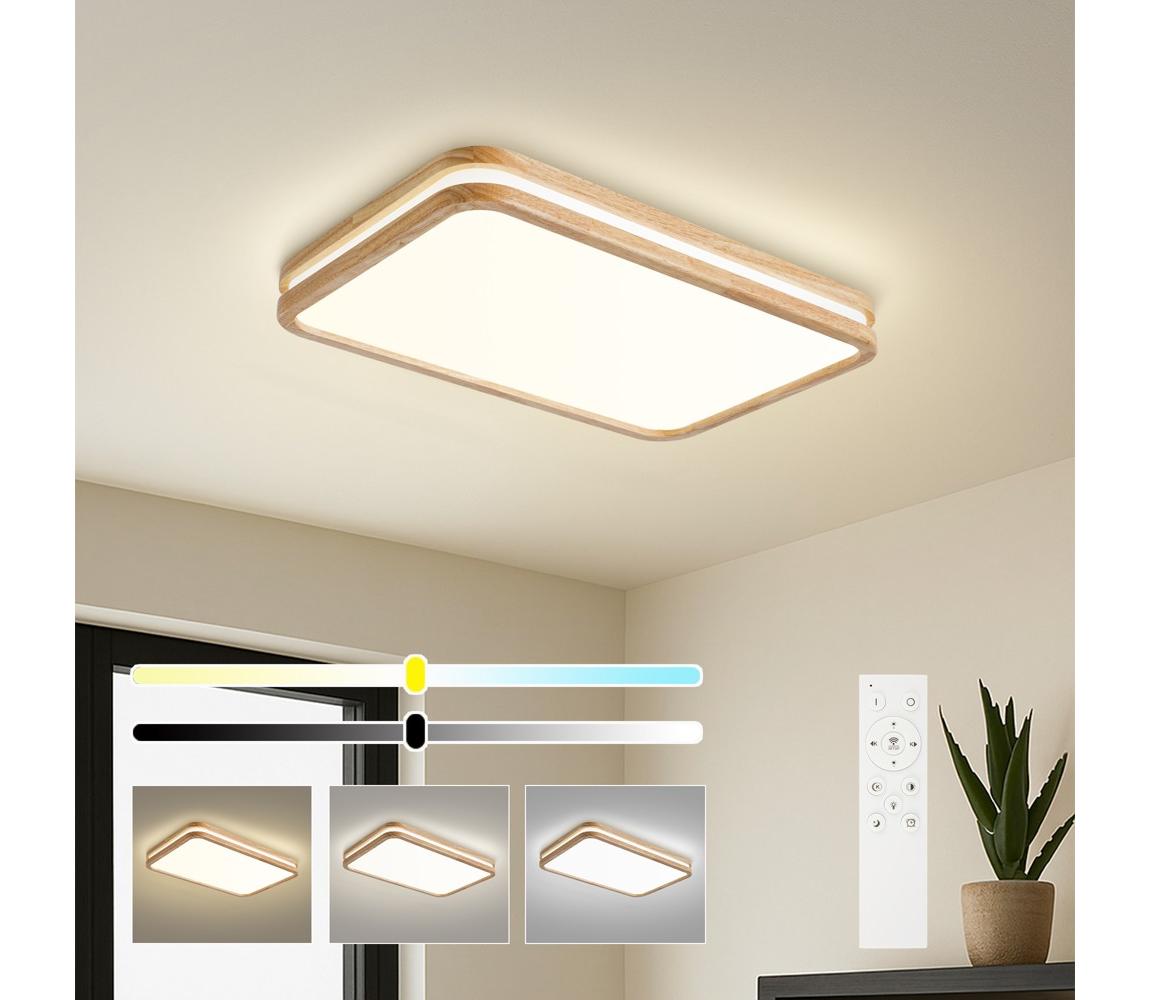 Brilagi - ściemniana oprawa LED MOLINA SQUARE LED/54W/230V dąb 60x40 cm + pilot