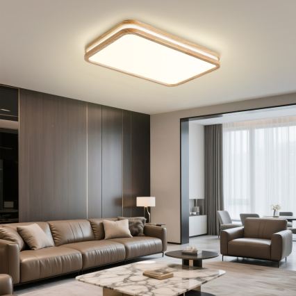 Brilagi - Ściemnialna lampa sufitowa LED MOLINA SQUARE LED/54W/230V 3000-6000K dąb 60x40 cm + zdalne sterowanie