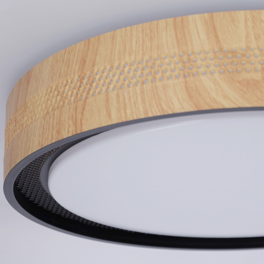 Brilagi - Ściemnialna lampa sufitowa LED COCI LED/48W/230V 3000-6500K śr. 39 cm dekor drewna/czarny + zdalne sterowanie