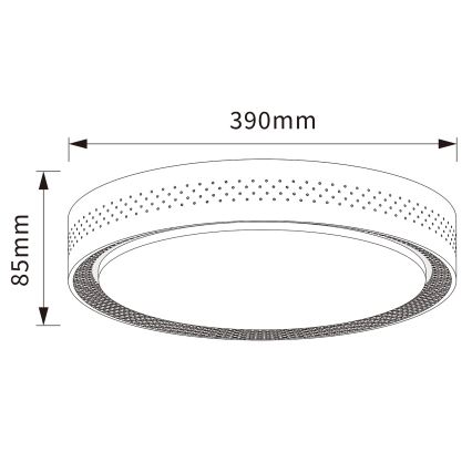 Brilagi - Ściemnialna lampa sufitowa LED COCI LED/48W/230V 3000-6500K śr. 39 cm dekor drewna/czarny + zdalne sterowanie