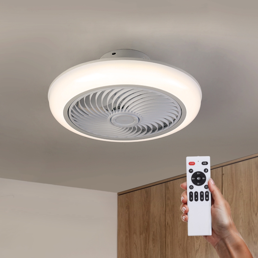 Brilagi - LED Ściemniany plafon z wentylatorem LED/30W/230V 3000-6500K biały + pilot zdalnego sterowania