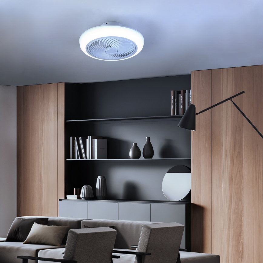 Brilagi - LED Ściemniany plafon z wentylatorem LED/30W/230V 3000-6500K biały + pilot zdalnego sterowania