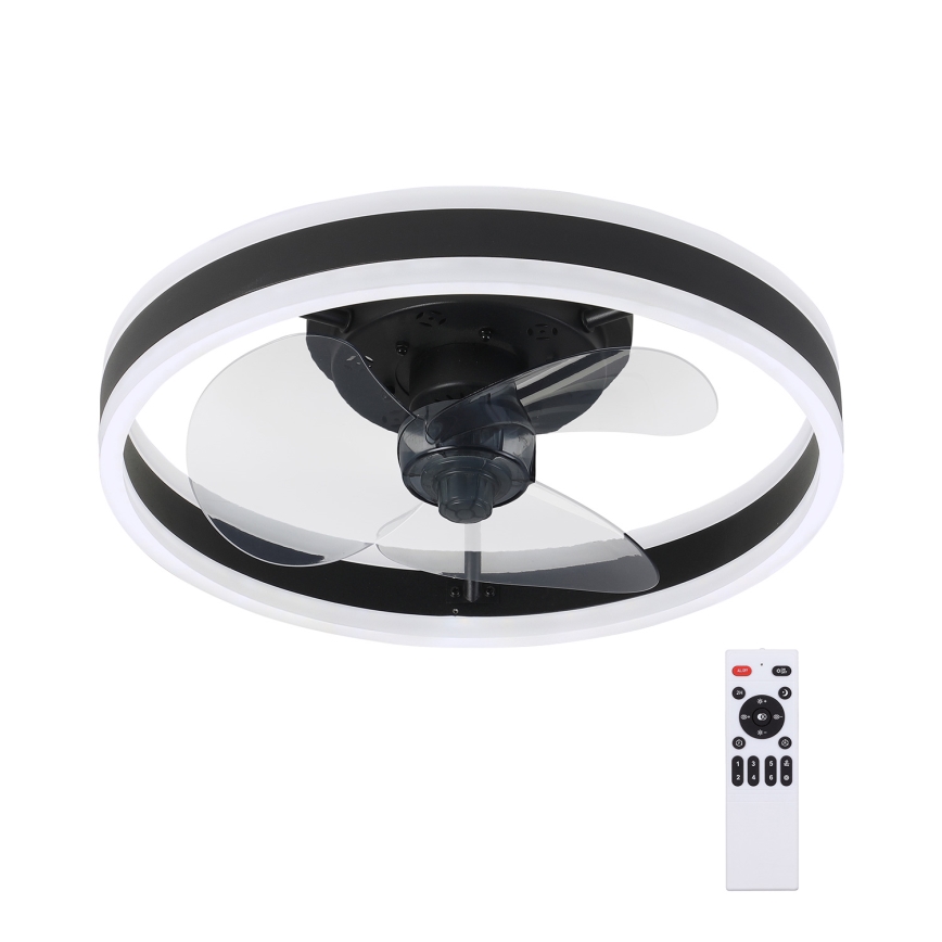 Brilagi - LED Ściemniany plafon z wentylatorem LED/30W/230V 3000-6500K czarny + pilot zdalnego sterowania