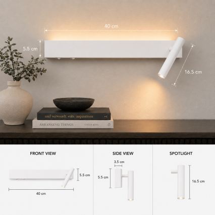 BRILAGI - Ścienna oprawa punktowa ARLIX LED/3W/230V + LED/7W biała CRI 90