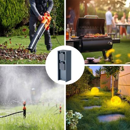 Brilagi - Słupek zewnętrzny PILLAR 2 gniazda SCHUKO 230V IP44 antracyt