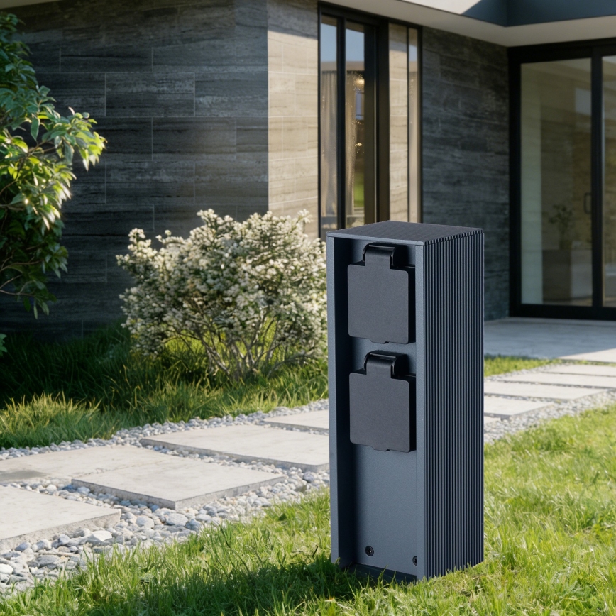 Brilagi - Słupek zewnętrzny PILLAR 2 gniazda SCHUKO 230V IP44 antracyt