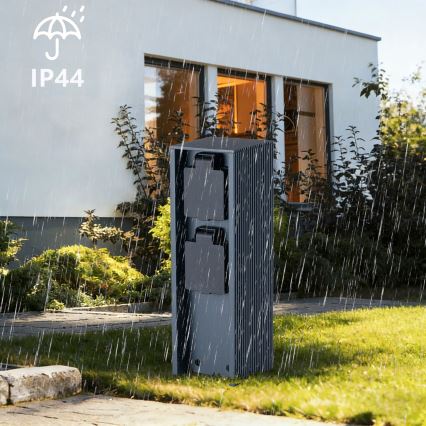 Brilagi - Słupek zewnętrzny PILLAR 2 gniazda SCHUKO 230V IP44 antracyt