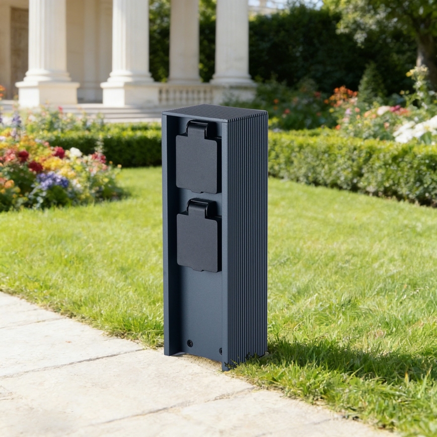 Brilagi - Słupek zewnętrzny PILLAR 2 gniazda SCHUKO 230V IP44 antracyt