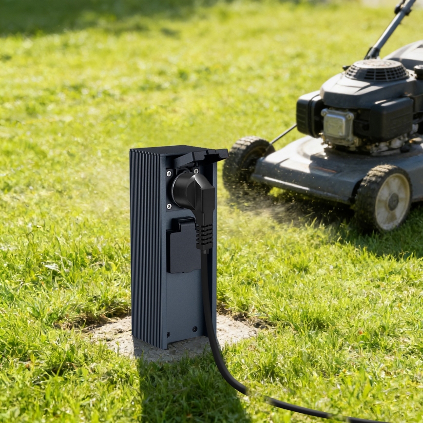 Brilagi - Słupek zewnętrzny PILLAR 2 gniazda SCHUKO 230V IP44 antracyt