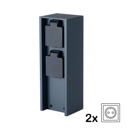 Brilagi - Słupek zewnętrzny PILLAR 2 gniazda SCHUKO 230V IP44 antracyt